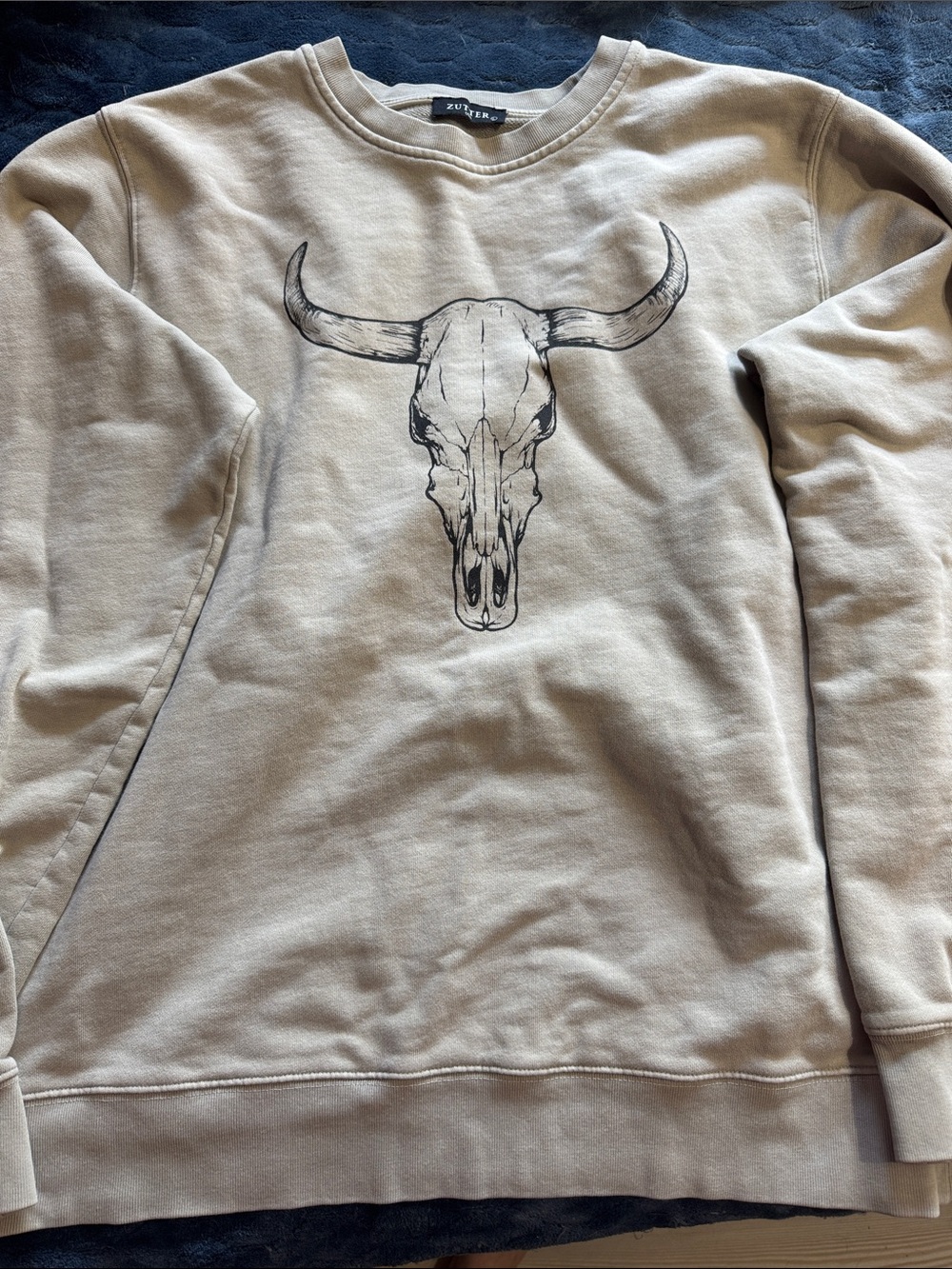 ZUTTER Cream Graphic Skull Sweatshirt - Women's Crewneck